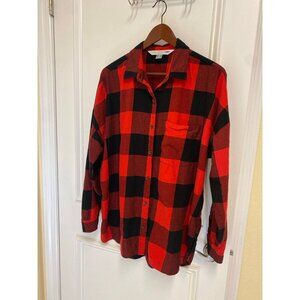 Old Navy Red Buffalo Plaid Flannel Button Down Shirt Size XLarge